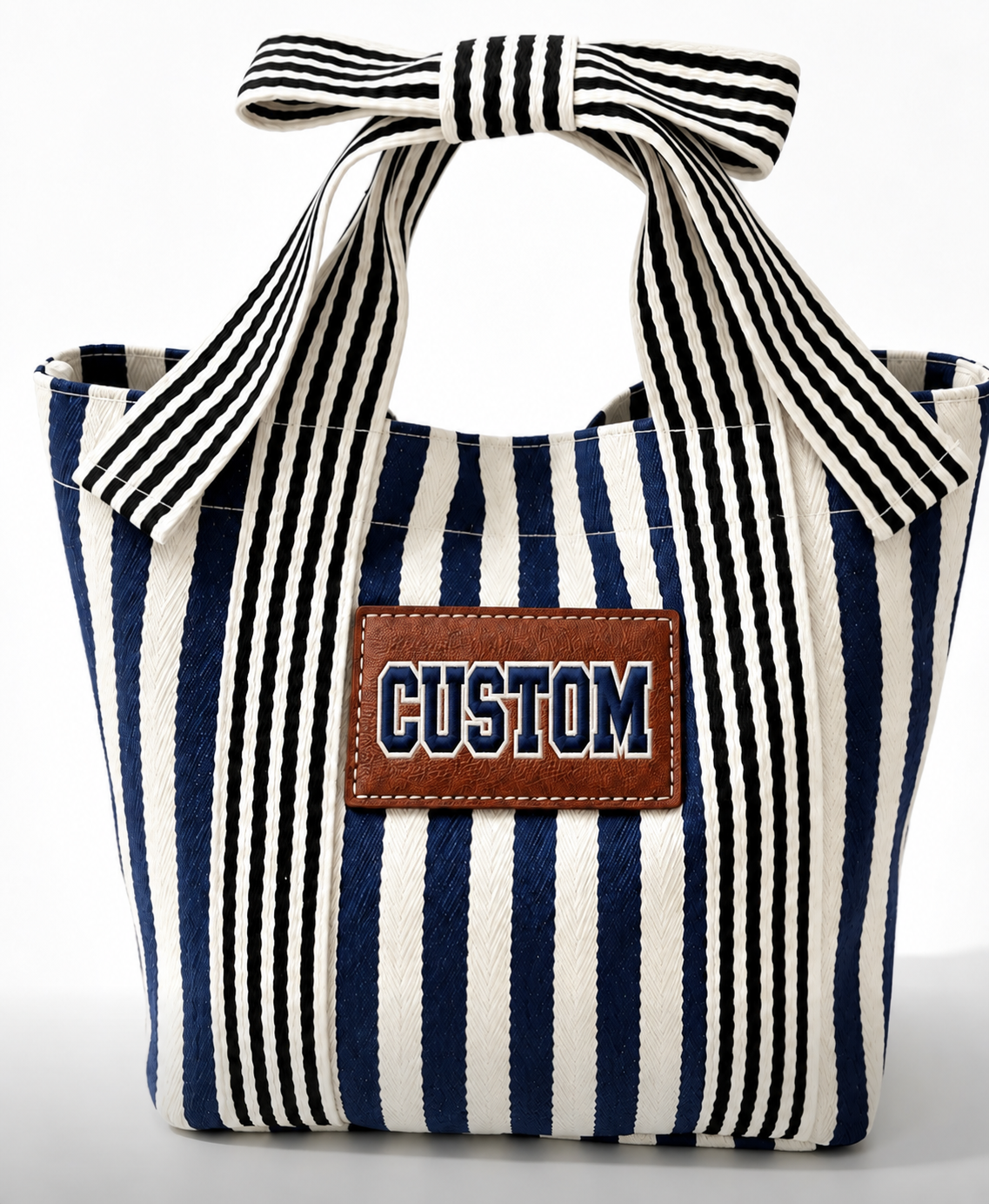 Bow Handbag - Rectangle Patch Customizable