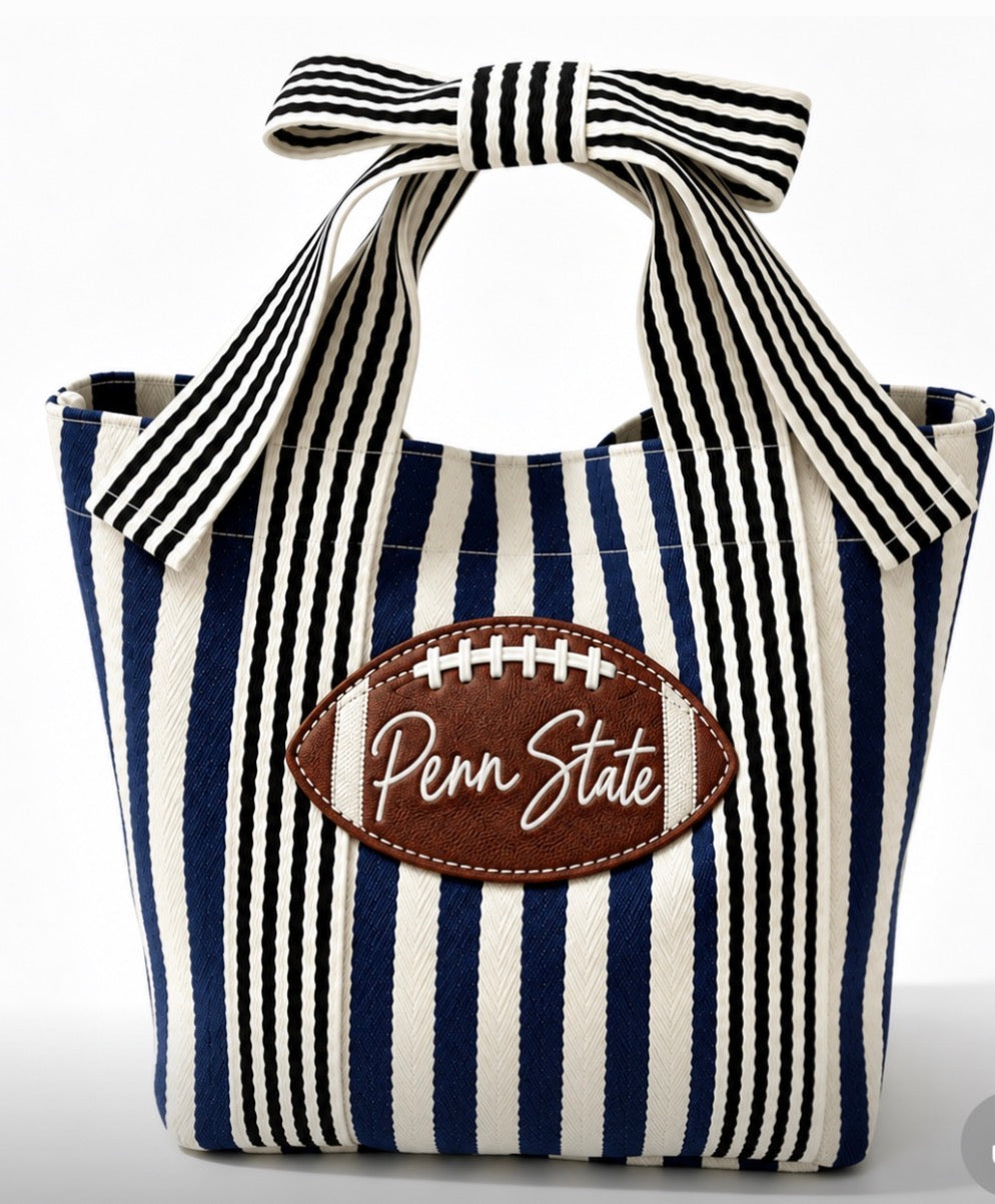 Bow Handbag - Football Patch Customizable
